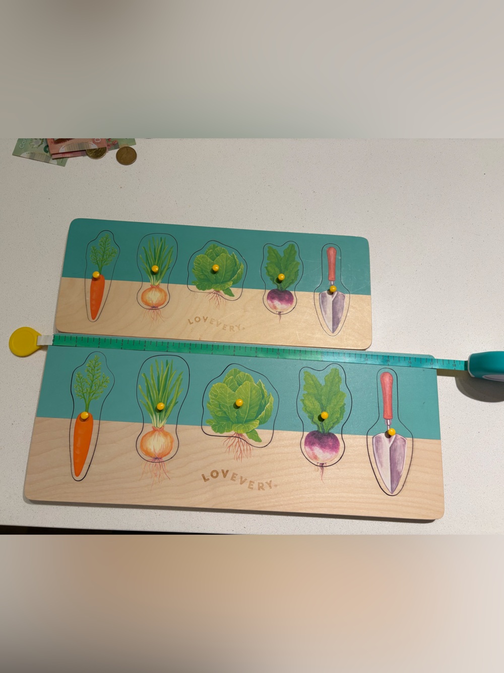 Lovevery Vegetable Puzzle Board - big and small
